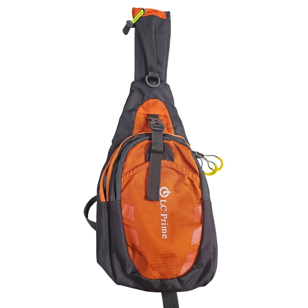 LC Prime Sling Bag Orange Charcoal Grey Ripstop Nylon Outdoor Hiking Crossbody